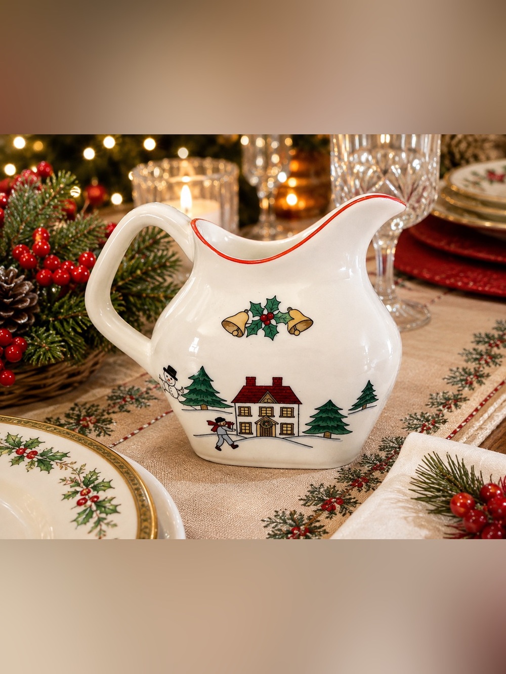 VINTAGE 1987 JAMESTOWN CHINA “THE JOY OF CHRISTMAS” CREAMER